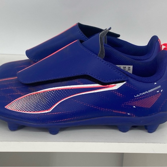 Puma Kids Blue and Red Soccer Sneakers - Picture 1 of 4